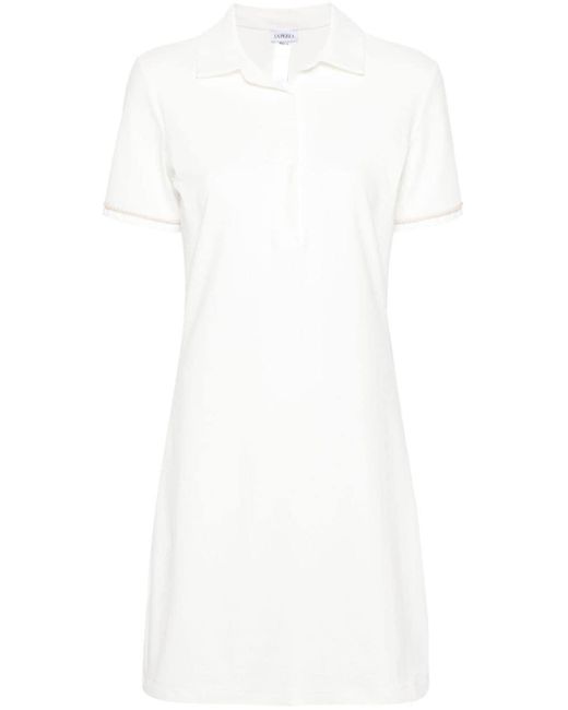 Vestido corto con monograma en jacquard La Perla de color White