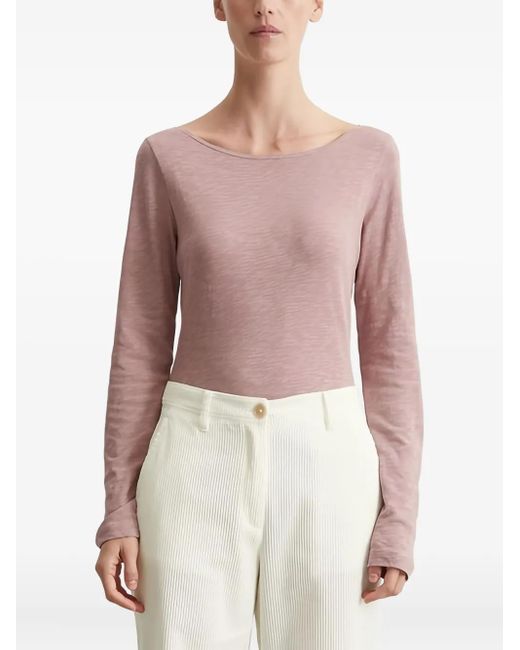 Marc O' Polo Pink Long-Sleeve Boat-Neck Top