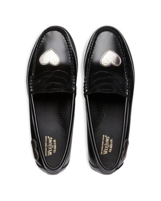 G.H.BASS Black Weejuns Love Penny Loafers