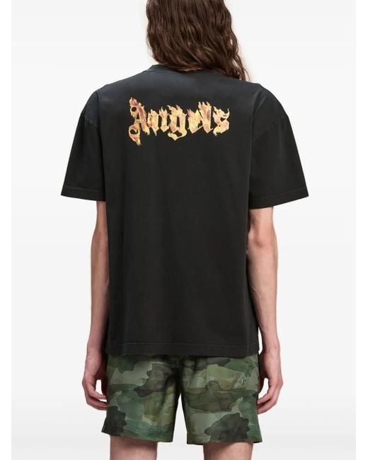 メンズ Palm Angels ロゴ Tシャツ Black