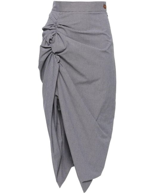 Vivienne Westwood Gray Panther Gingham Midi Skirt