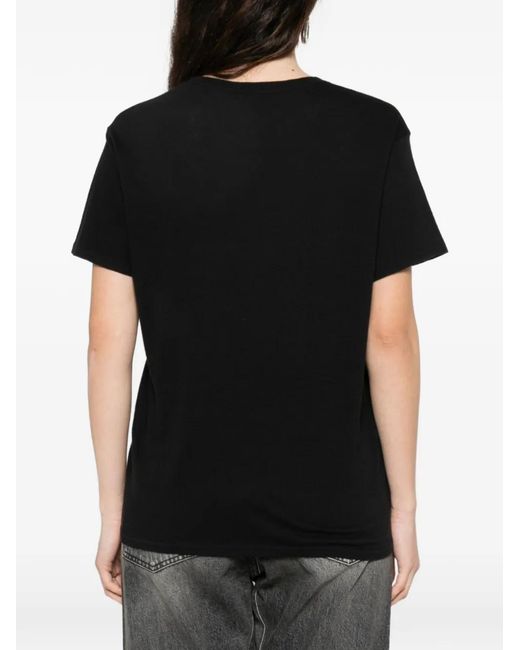 R13 Black T-Shirt Flaming Heart