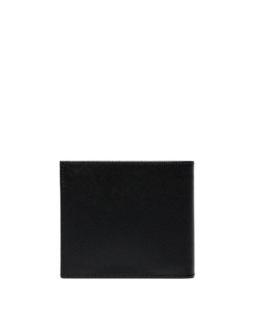 Prada Black Triangle-Logo Bifold Wallet for men