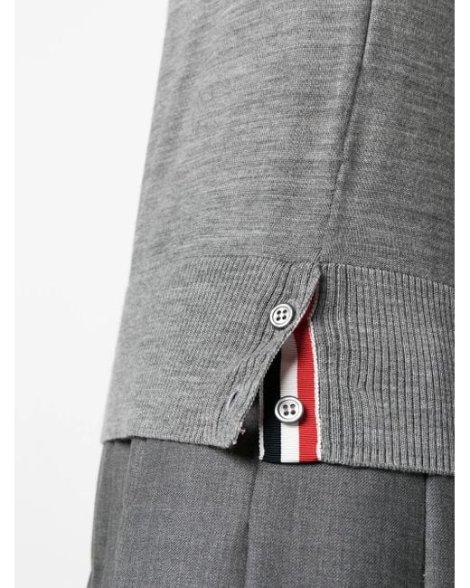Thom Browne Gray 4 Bar Logo Sweater