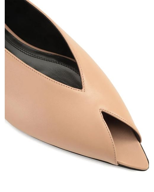 Sergio Rossi Natural Beak Open-Toe Pumps