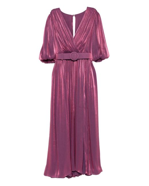 Costarellos Mira ベルテッド ドレス Purple