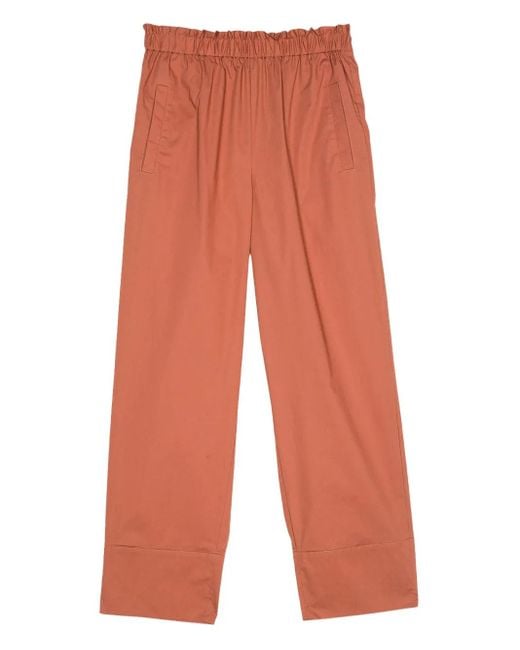 Twinset Orange Elasticated-Waist Trousers