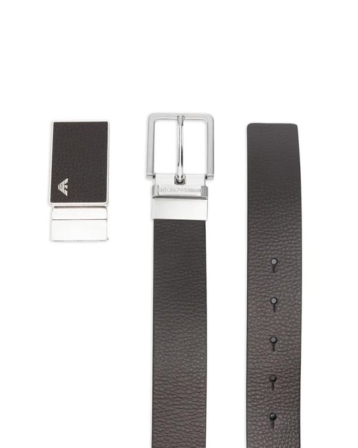 Emporio Armani Brown Buckle-Detail Belt for men