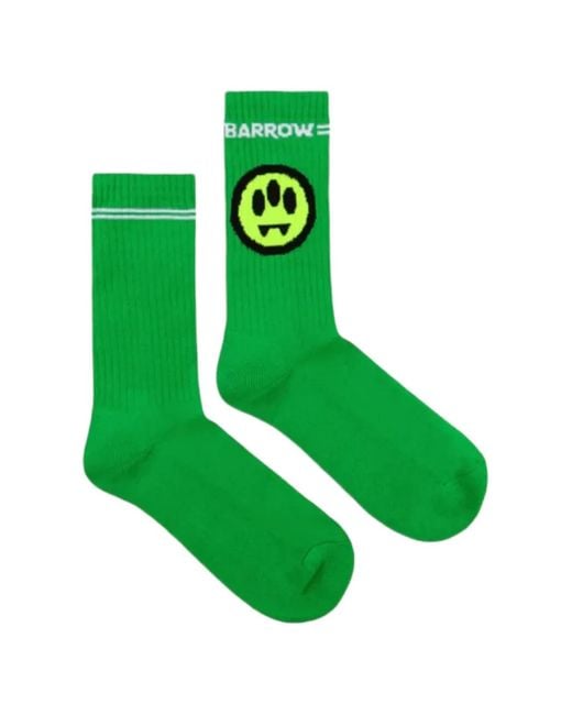 Barrow Green Logo-Print Ribbed Socks for men