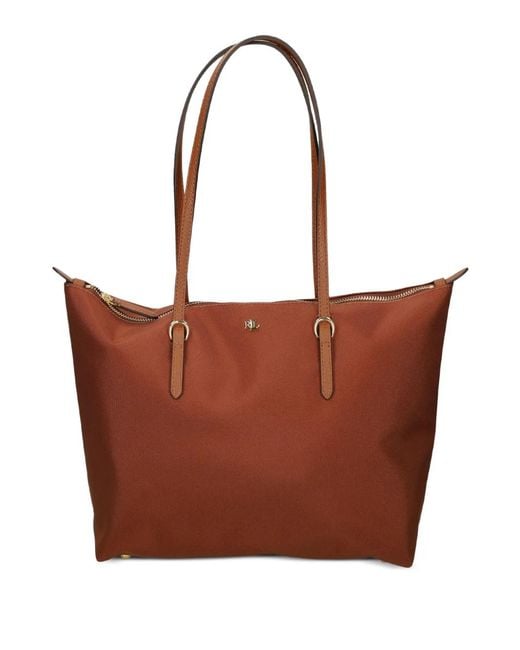 Ralph Lauren Brown Logo-Detail Tote Bag