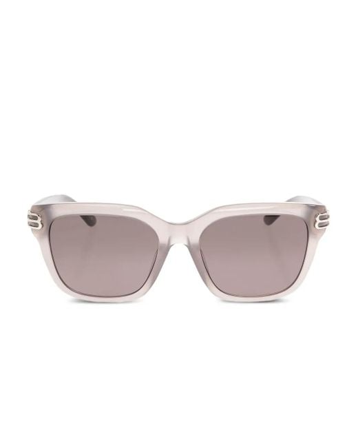 Balenciaga Pink Casino Triple-Detail Square Sunglasses
