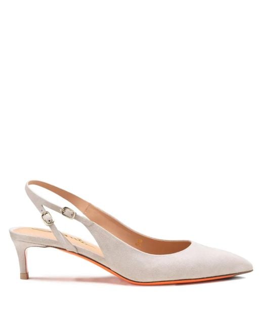 Santoni Pink 45Mm Mid-Heel Suede Pumps