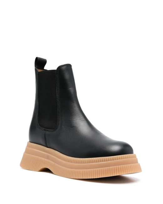 Ganni Black Elasticated Side-panel Boots