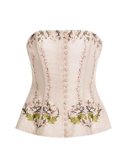 Agua Bendita Natural Abelia Anhelo Strapless Blouse
