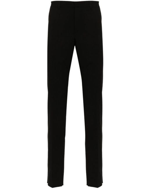 Emporio Armani Black Slim-cut Tailored Trousers for men
