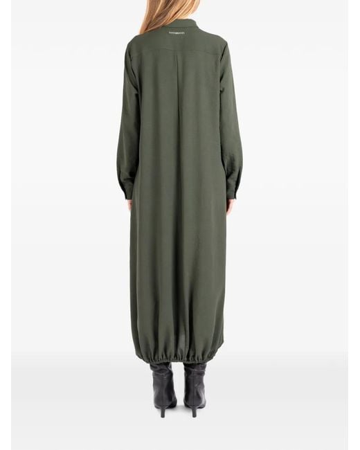 Societe Anonyme Green Le Panier Long-Sleeve Bubble-Hem Maxi Dress