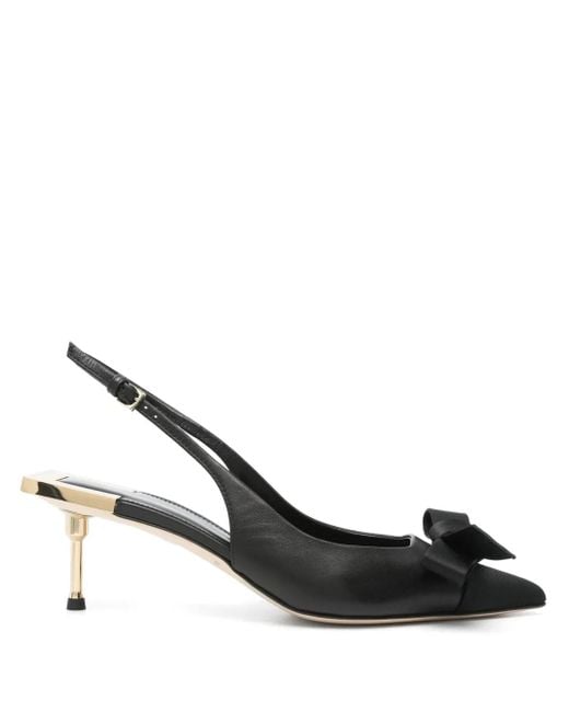 Elisabetta Franchi リボンディテール スリングバック パンプス Black