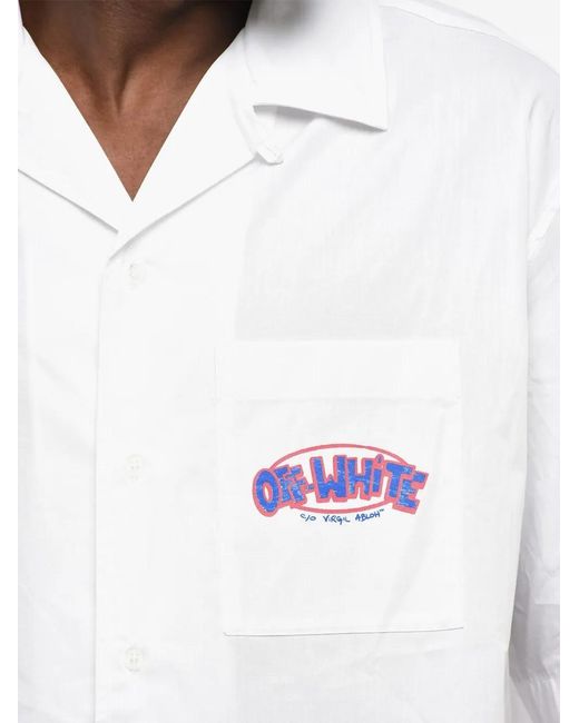 Off-White c/o Virgil Abloh White Logo-Print Sketch Arrow Shirt for men