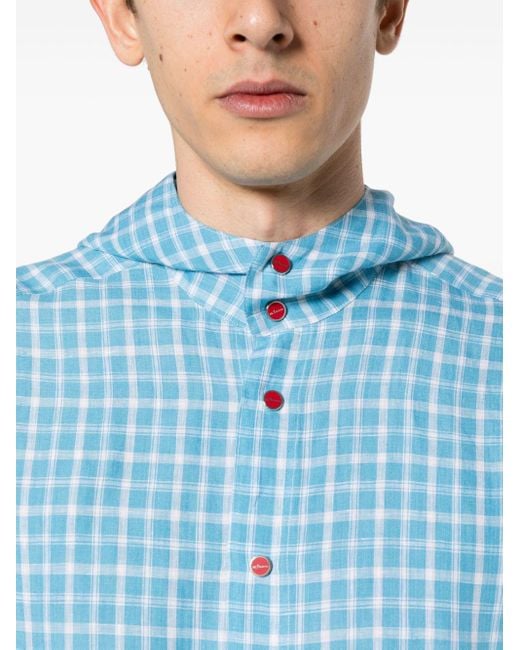 Chemise Mariano à capuche Kiton pour homme en coloris Blue