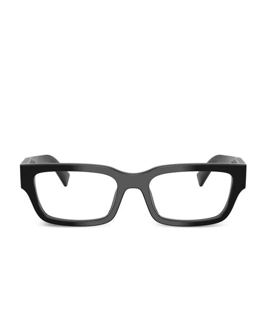 Prada Black Square Frame Glasses for men