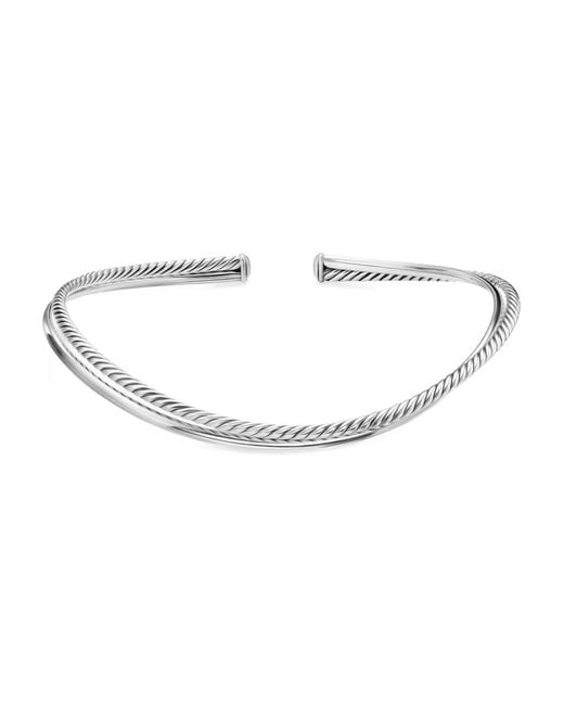 David Yurman White Sterling, Bold Crossover Necklace