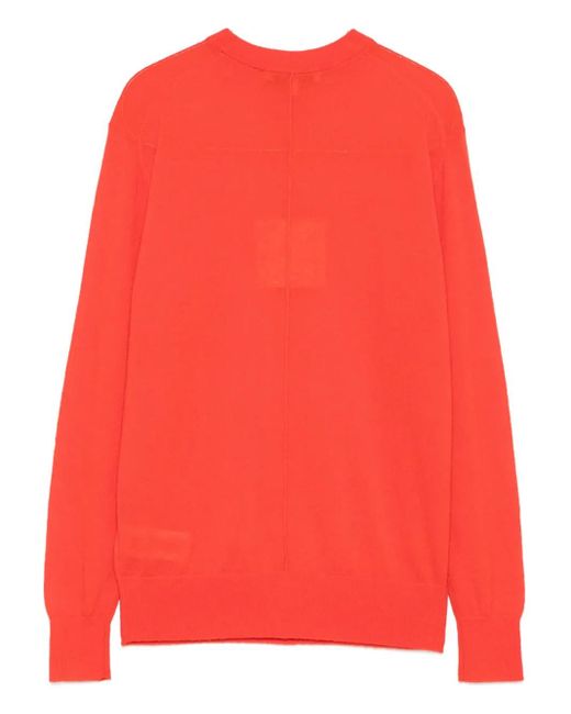 Tibi Red Crew-Neck Panelled Sweater