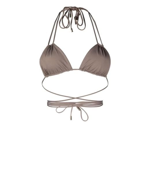 Saint Laurent White Wrap-Around Bikini Top