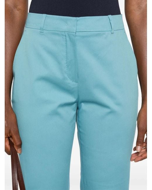 Max Mara Blue Stretch-Cotton Pants