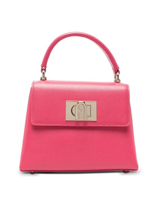 Furla Pink Sac Cabas À Plaque Logo