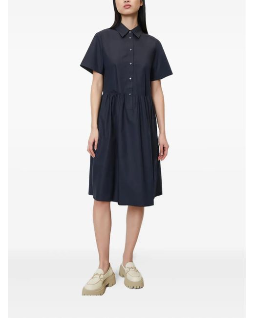 Marc O' Polo Blue Button-Down Midi Dress