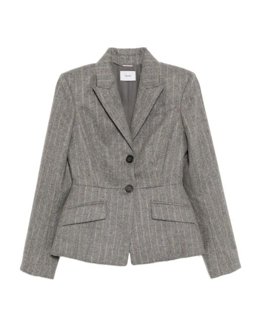 Erdem Gray Striped Single-Breasted Blazer
