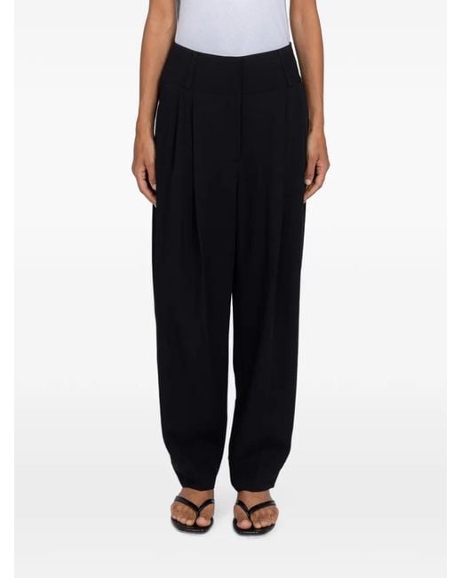 Totême Black Draped Balloon Trousers