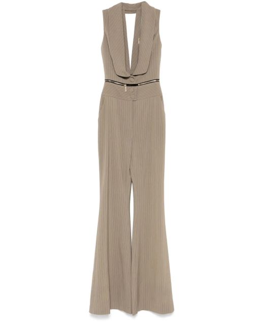 MITILIANE COUTURE Natural Striped Zipped Jumpsuit