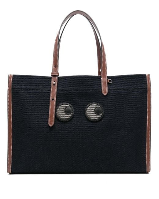 Anya Hindmarch Black E/W Eyes Tote Bag