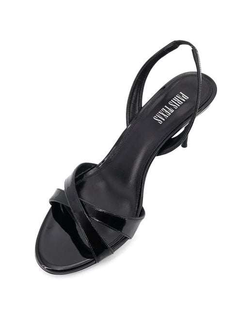 Paris Texas Black Lidia Slingback Sandals