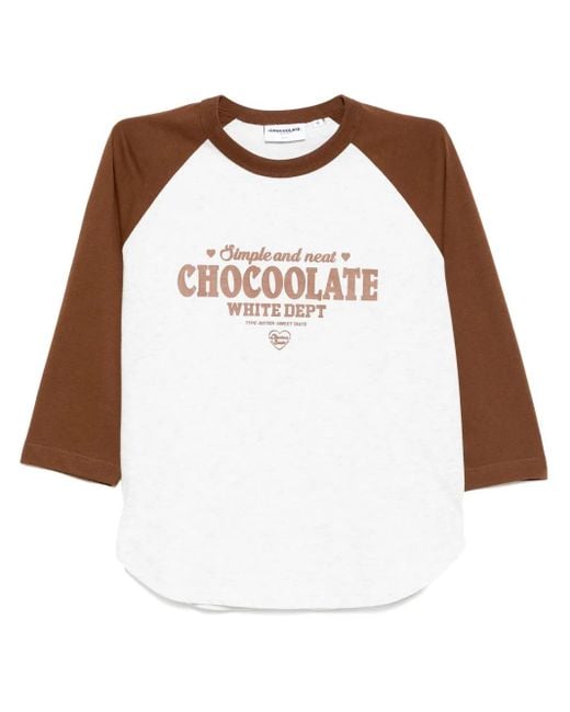 Chocoolate White Logo-Print T-Shirt