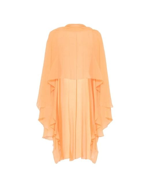 Ermanno Scervino Orange Ruffled Cape