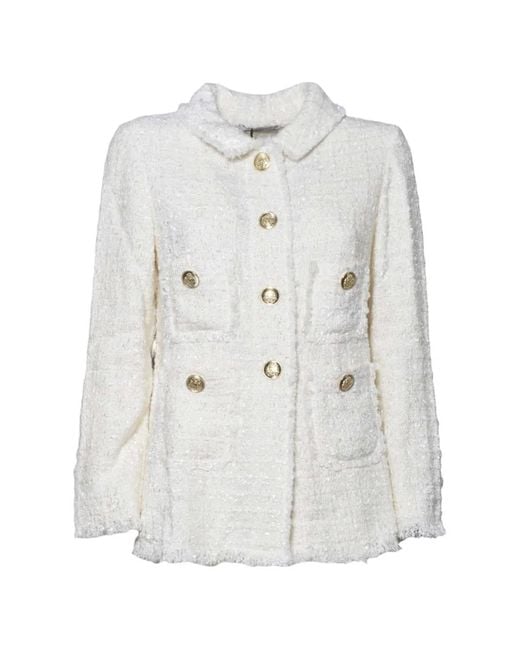Charlott White Button Frayed Jacket