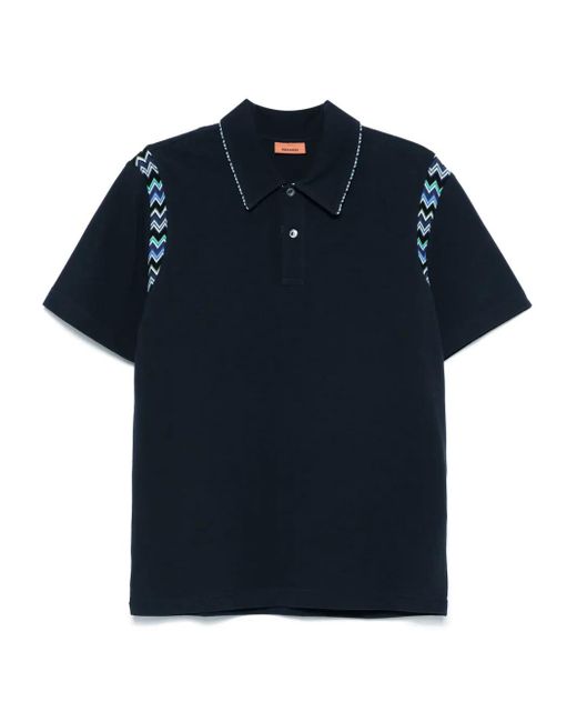 メンズ Missoni ジグザグトリム ポロシャツ Blue