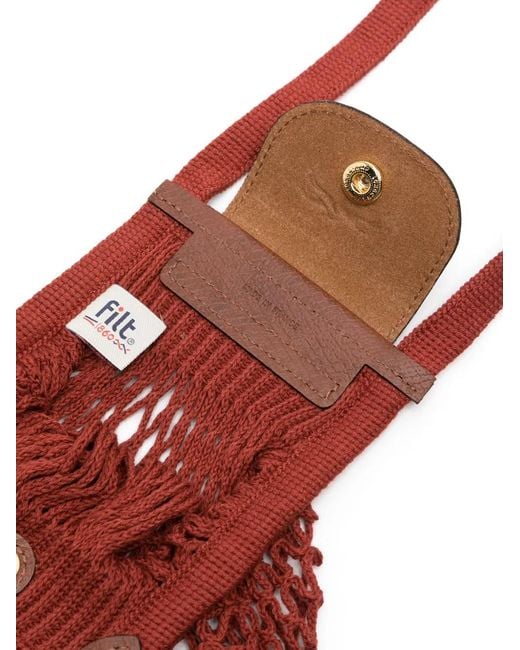 Longchamp Red Le Pliage Filet Mini Bag