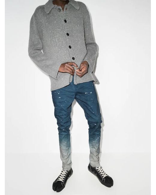 Purple Brand Gerade Jeans Mit Farbklecks-Print in Blue für Herren