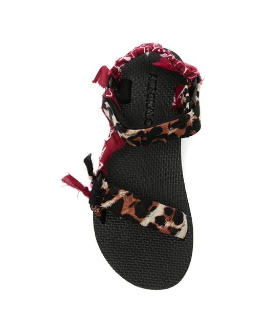 ARIZONA LOVE White Trekky Leopard-Print Bandana-Style Sandals