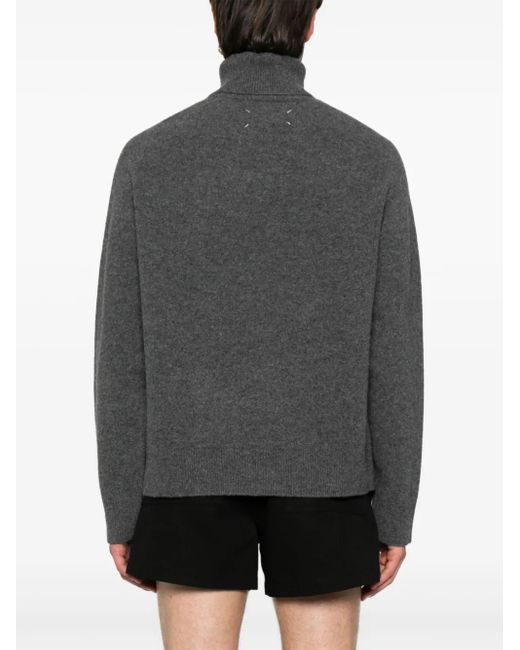 Maison Margiela Gray Roll-Neck Wool Jumper for men