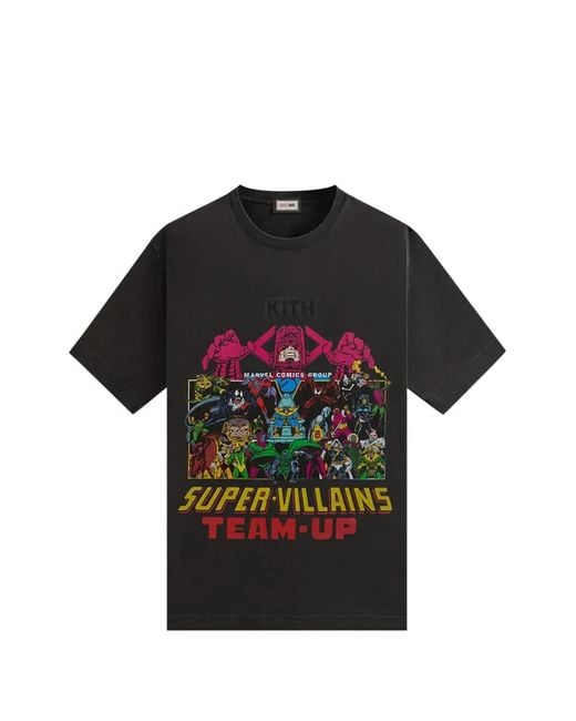 Kith Black X Marvel Team Up T-Shirt for men