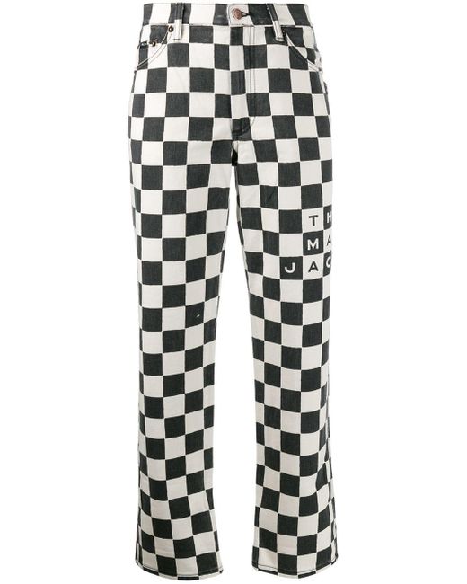 Marc Jacobs Black Checkered Straight-leg Jeans