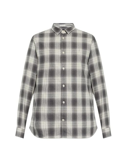 AllSaints Gray Plaid Shirt for men