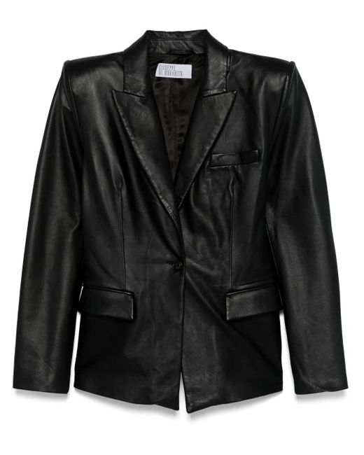 GIUSEPPE DI MORABITO Black Leather Blazer