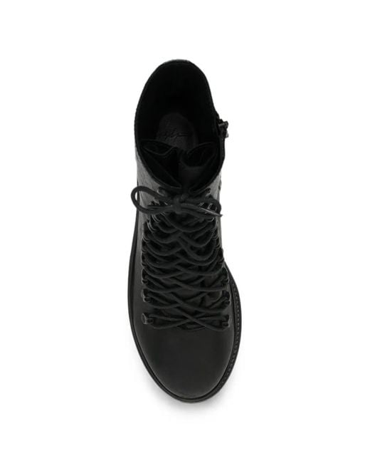Yohji Yamamoto Black Leather Trekking Boots for men