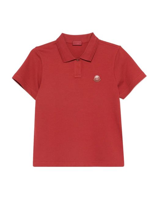 Polo À Patch Logo Moncler en coloris Red