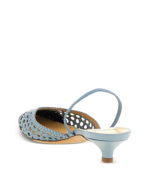 Francesco Russo Metallic Sling Back Heeled Pumps